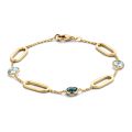 Gouden armband blauw topaas 19cm AW136962