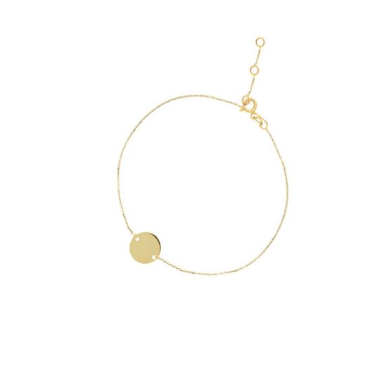 Gouden armband rond plaatje 18cm  JKB20028