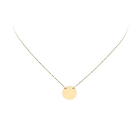 Gouden collier rond plaatje 43cm  JKN20053