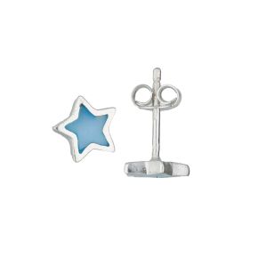Zilveren oorstekers ster blauw 106401900