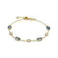 Gouden armband blauw topaas 17-19cm 4029940