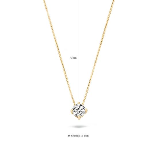 Gouden collier zirkonia 4mm 3057YZI