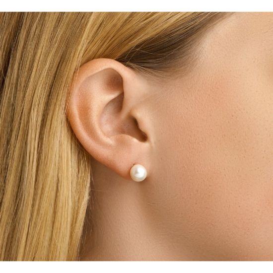 Gouden oorstekers zoetwater parel 7-7.5mm 4012308