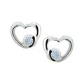 Zilveren oorstekers hartje blauw 1011156