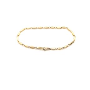 Gouden armband fantasie ruitje 2,5mm 19cm 2.85gr VIJC018