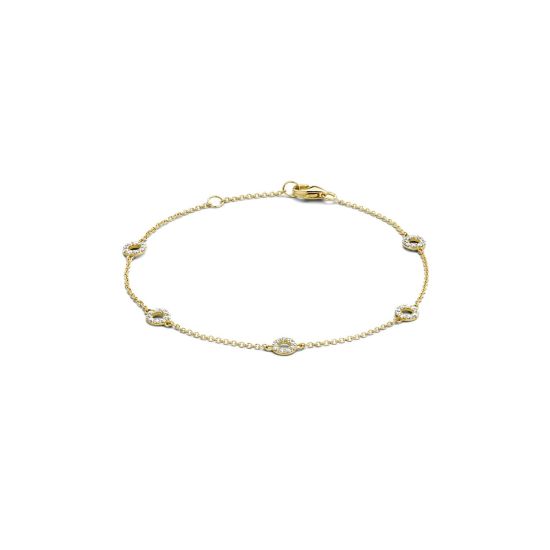 Gouden armband open circle zirkonia 2200YZI