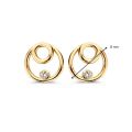 Gouden oorstekers cirkel zirkonia OE127714