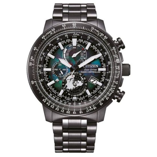 Citizen horloge heren staal grijs pvd chronograaf RC BY3005-56E