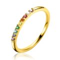 Zilver vergulde ring multicolor zirk ZIR2598-52