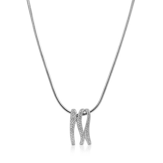 Zilveren collier zirkonia MVC26 