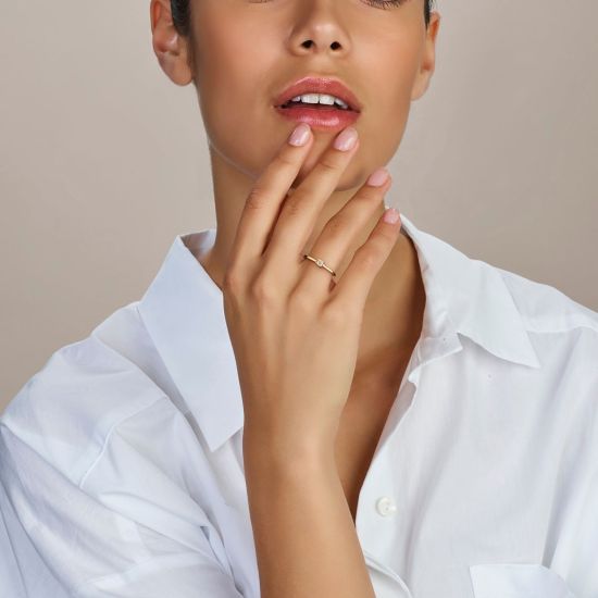 Gouden ring gg 0.10H-SI mt 18.5 4029110