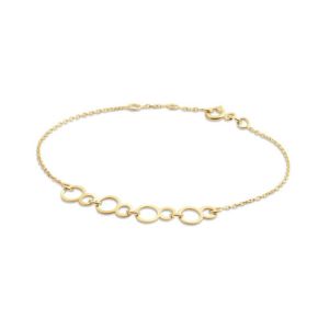 Gouden armband cirkels 18cm JKB24464