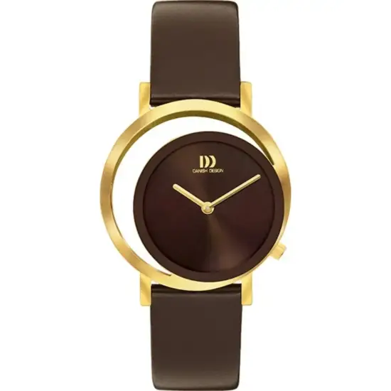 DD horloge dames staal geel/leer bruin IV18Q1271