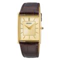Seiko horloge heren staal/geel/leer SWR106P1