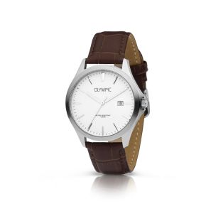 Olympic horloge heren staal/leer OL72HSL067