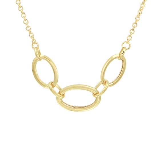 Gouden collier 3x ovaal 4023116