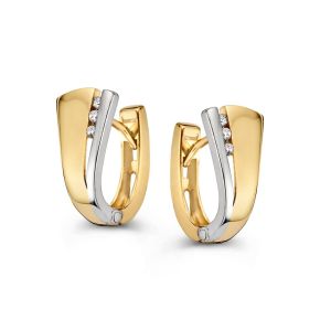 Gouden oorringen bicolor zirkonia OM427766