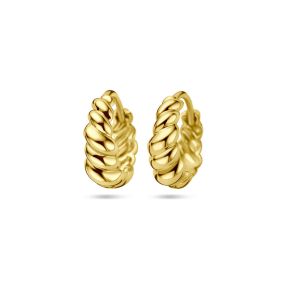 Gouden oorringen bewerkt 5.5x14.5mm 4029438