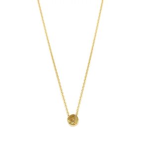 Gouden collier anker 1.2mm gr plaatje rond big 7mm 42-45cm 11254
