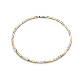 Titanium collier bicolor geel verguld 08076-02