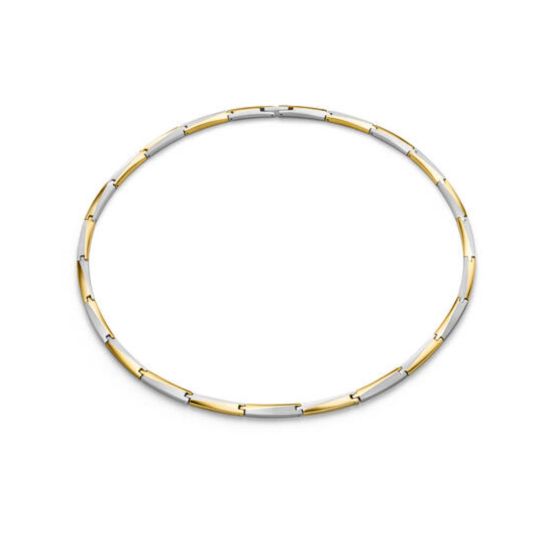 Titanium collier bicolor geel verguld 08076-02