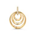 Gouden hanger 3x cirkel mat/glans zirkonia HH128034