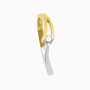 Gouden ring bicolor 0.04TW/VVS/VS V-Slag/18