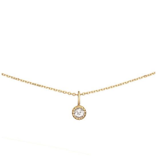 Gouden collier met wit topaas JKN25511