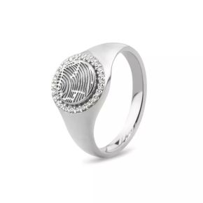 Zilveren ring monogram zirkonia 466S/56