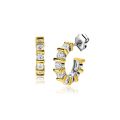 Zilveren oorstekers geel verguld zirkonia ZIO2251