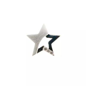 Zilveren hanger ster mat/glans zirkonia RL002