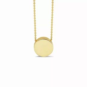 Gouden collier rond plaatje 7.5mm 42cm 704Y