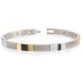 Boccia armband titanium bicolor geel verguld 03036-02