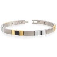 Boccia armband titanium bicolor geel verguld 03036-02