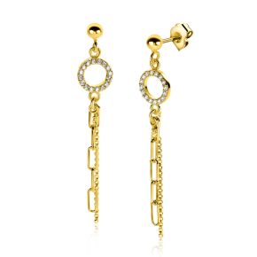 Zilveren oorhangers geel verguld ZIO2464Y