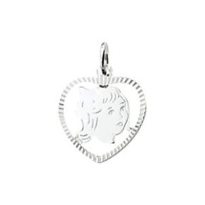Zilveren kinderkopje meisje 16,6x16,1mm 1005225