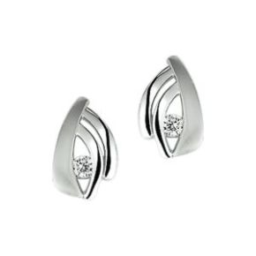 Zilveren oorstekers mat/glans zirkonia 1307934