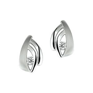 Zilveren oorstekers mat/glans zirkonia 1307934