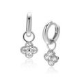 Zilveren oorbelbedels klaver 4 zirkonia ZICH2735