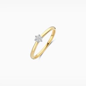 Gouden ring solitair bicolor 0.20dia LG1036B/54