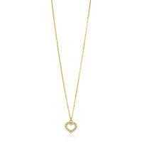 Gouden collier hart zirkonia ZGC450