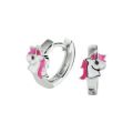 Zilveren oorringen eenhoorn wit-roze 12,5x6,5mm 1330158