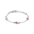 Zilveren armband met 3xlhb roze 11+2cm 1336388