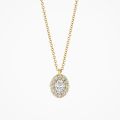 Gouden collier met ovale hanger42cm LG0220/0.12 Vsi LG3019Y