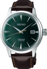 Seiko Presage horloge heren staal met bruine lerenband SRPD37J1