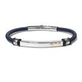 Br stalen armband blauw pvd en rose goud STAU19NL-M-19CM