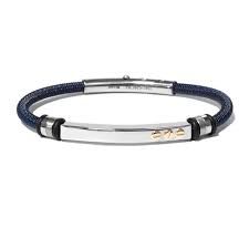 Br stalen armband blauw pvd en rose goud STAU19NL-M-19CM