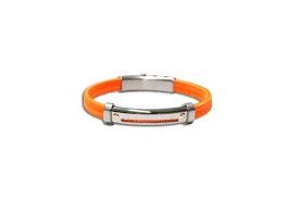 Br stalen armband met oranje nautico en rose goud NAUTICO205-L-20CM