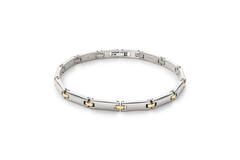 Boccia armband titanium met geel verguld 03067-02
