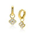 Zilveren oorbelbedels geel verguld met zirkonia ZICH2735Y